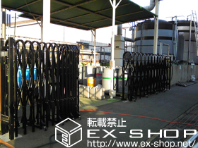 のカーゲート POLYジャンボD1型　ノンレールタイプ 両開き スチール 回転収納タイプ 施工例