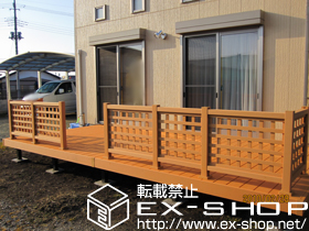 のウッドデッキ リウッドデッキII  連棟+リウッドデッキフェンス1型 施工例