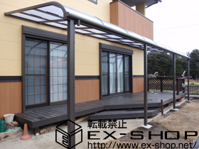 のテラス屋根 ライザーテラスII  R型 テラスタイプ 連棟 積雪〜20cm対応 施工例