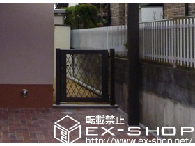 の門扉 プリレオR8型  門柱仕様  片開き 施工例