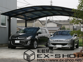 のカーポート プレシオスポート ワイド 積雪〜20cm対応+収納式物干しセット2型 施工例