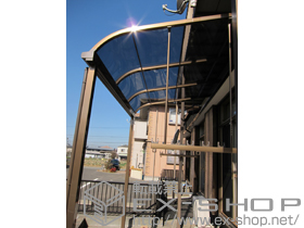 のテラス屋根 ライザーテラスII R型 テラスタイプ 単体　積雪〜20cm対応＋吊り下げ物干し　ワイド　ロング　2本入 施工例