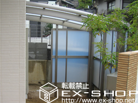 のサイクルポート・駐輪場 カーブパークシグマIII パネル2面囲い 積雪〜20cm対応 施工例