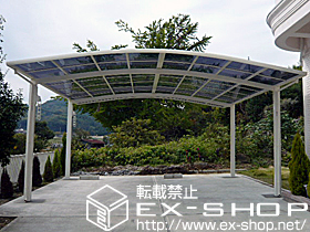 のカーポート カーブポートシグマIII ワイド 積雪〜20cm対応＋収納式物干し 標準タイプ 2本入り×1セット 施工例