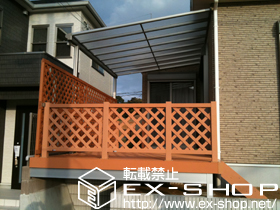 のウッドデッキ リウッドデッキ? ワイド　KSタイプ＋ スタンダードフェンス2型＋ステップ4型 Sタイプ（2段） 施工例