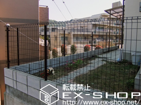 のフェンス・柵 イーネットフェンス1F型 自由柱タイプ 施工例