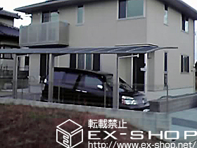 のカーポート プレシオスポート 縦連棟 積雪〜20cm対応＋着脱式補助柱 2本入り×2 施工例