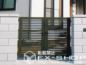 の門扉 プリレオR3型門扉 両開き 柱使用 施工例