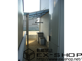 のテラス屋根 ライザーテラスII F型 テラスタイプ 単体 積雪〜20cm対応＋前面スクリーン + ふさぎ材 + 部品セット 施工例