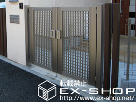 の門扉 シャレオR7型 両開き 柱使用 施工例