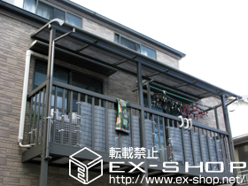 のバルコニー・ベランダ屋根 ライザーテラスII R型 屋根タイプ　アクトステージ柱建て用 連棟　積雪〜20cm対応 施工例