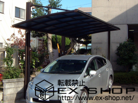 のカーポート クイックポートV型 積雪〜20cm対応＋柱カバー小＋収納式物干し 標準 2本入り 施工例