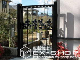 の門扉 ディズニー門扉 ミッキーC型 片外開き 角門柱式 施工例