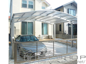 のカーポート レイナツインポート 積雪〜20?対応＋収納式物干しセット2型 2本入×1セット 施工例