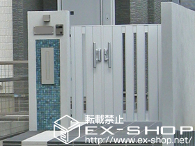 の門扉 ライフモダンII SA型門扉 両開き親子 柱使用 施工例