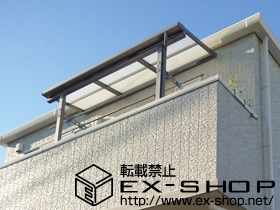 のバルコニー・ベランダ屋根 ライザーテラスII F型 屋根タイプ 単体　積雪〜20cm対応＋壁付け物干し　標準　2本入り 施工例