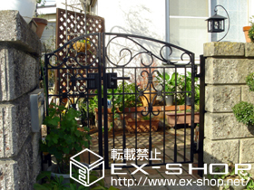 の門扉 コラゾン2型　両開き親子タイプ 柱使用 施工例