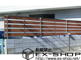 のフェンス・柵 ライフモダンII YP型フェンス 複合色 フリーポールタイプ 施工例