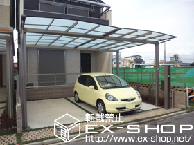 のカーポート エックスルーフ ワイド 積雪〜20cm対応 施工例