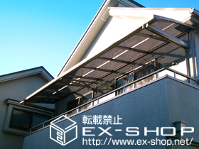 のバルコニー・ベランダ屋根 パワーアルファ L型 ルーフタイプ 連棟 積雪〜20cm対応 施工例