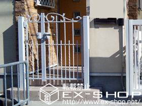 の門扉 ユーフォス門扉1型　親子開き外開き 施工例