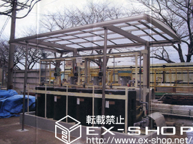 のカーポート キューブポートプラス レギュラー 積雪〜20cm対応＋TOEX  着脱式サポート柱 施工例