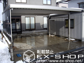 のカーポート ジーポートneo Aタイプ 2台用 積雪〜100cm対応＋台形枠付きサイドパネル　60用　2段タイプ 施工例