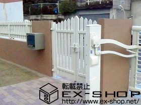 の門扉 アメリカン1型門扉 両開き 門柱タイプ 施工例