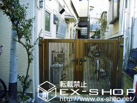 の門扉 プリレオ R2型 両開き 柱使用 施工例