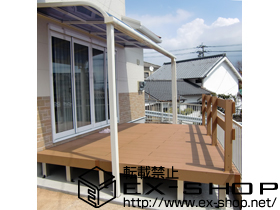 のウッドデッキ リウッドデッキ 200 単体＋リウッドデッキフェンス4型（横パネル） 施工例