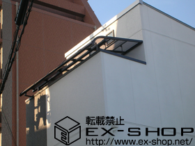 のバルコニー・ベランダ屋根 パワーアルファ RB型 屋根タイプ 単体 積雪〜30cm対応＋トステム  吊り下げ物干し ロング ワイドタイプ 2本入り+取付桟 施工例