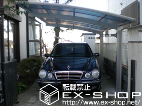 のカーポート プレシオスポート 積雪〜20cm対応＋収納式物干しセット2型 2本入り 施工例