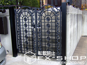 の門扉 イリス門扉 Ａ型 両開き 75角柱使用 施工例