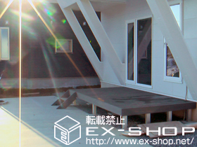 のウッドデッキ リウッドデッキ 200 単体+リウッドステップ4型 Sタイプ （2段） 施工例