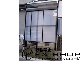 のテラス屋根 ライザーテラスII F型 テラスタイプ 単体　積雪〜20cm対応＋前面スクリーン1.5間用 施工例