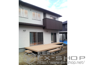 のウッドデッキ リウッドデッキ 200 連棟＋独立式リウッドステップ×2台 施工例