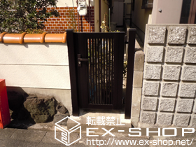 の門扉 シャレオR2型 片開き 柱使用 施工例