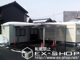 のカーポート ジーポートneo Bタイプ 2台用 積雪〜100cm対応＋サイドパネル（波板タイプ） 施工例