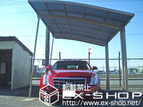 のカーポート カーブポートシグマIII 積雪〜20cm対応＋着脱式サポート ロング柱23用 1本入り×2 施工例