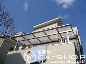 のバルコニー・ベランダ屋根 ライザーテラス?F型 屋根タイプ 連棟 積雪〜20cm対応 施工例