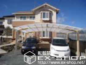 のカーポート カーブポートシグマIII ワイド 積雪〜20cm対応＋柱・梁化粧材セット×2 （25・30タイプ用） 施工例