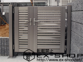 の門扉 プリレオR3型門扉 親子開き 柱仕様 施工例