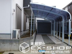 のカーポート テールポートシグマ?延長　積雪〜20cm対応＋サイドパネル 1段 57+14タイプ・ロング柱23用 施工例