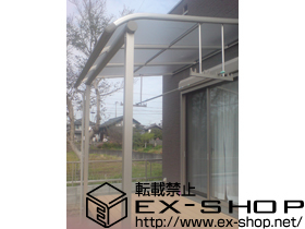 のテラス屋根 ヴェクター R型 単体 テラスタイプ 積雪〜20cm対応+吊下げ式物干し 標準 2本入 施工例