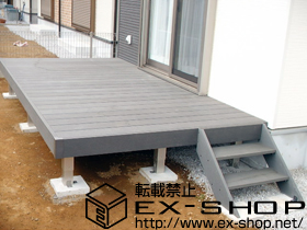 のウッドデッキ リウッドデッキII  単体 標準タイプ+リウッドステップ 4型 Sタイプ（2段） 施工例