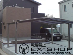 LIXIL リクシル(トステム)のカーポート カーブポートシグマⅢ ワイドタイプ 積雪～20cm対応 施工例