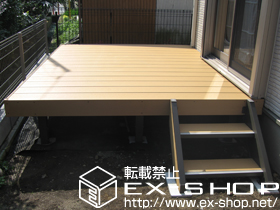 のウッドデッキ リコステージII 単体+ステップ2段 施工例