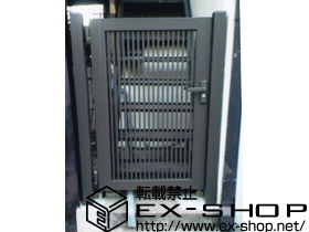 の門扉 プリレオR2型門扉 片開き[門柱仕様] 施工例