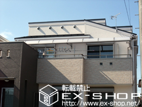 のバルコニー・ベランダ屋根 ライザーテラスII   R型 ルーフタイプ 連棟 積雪〜20cm対応＋吊り下げ物干し　標準　2本入 施工例