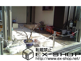 のカーゲート スペースガードF76型　φ76.3　ステンレス製 施工例